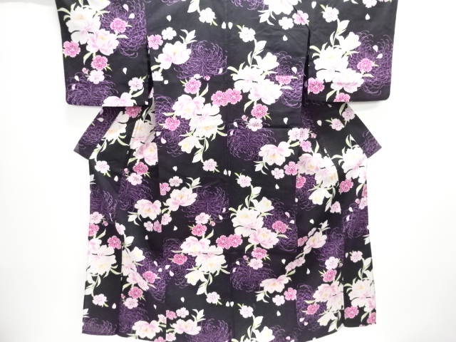JAPANESE KIMONO / YUKATA / COTTON / FLOWER